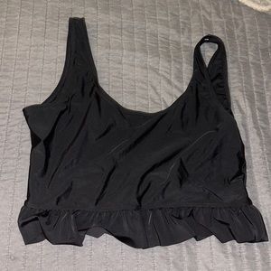 Black Ruffle Bottom Bikini Top Size: XL